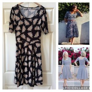 LuLaRoe Nicole Scoop Neck Circle Skirt Midi Dress Women’s size Large